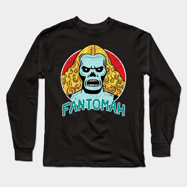 Fantomah Simple Skull Long Sleeve T-Shirt by Angel Robot